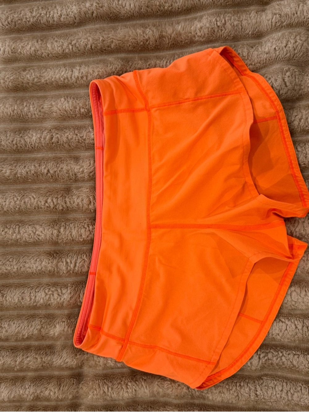 lululemon athletica Neon Orange Run Shorts